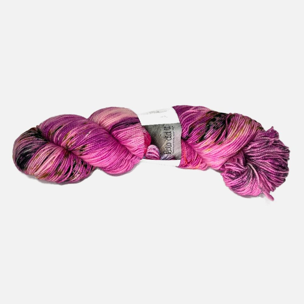 lolodidit Sparkle Sock Yarn Raspberry Beret SW Merino Nylon Stellina 438yds 100g